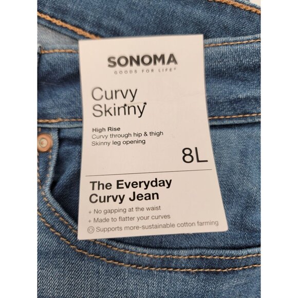 Sonoma Womens 8L Curvy Skinny High-Rise Jean Medium Blue Wash New with Tags - Picture 4 of 8